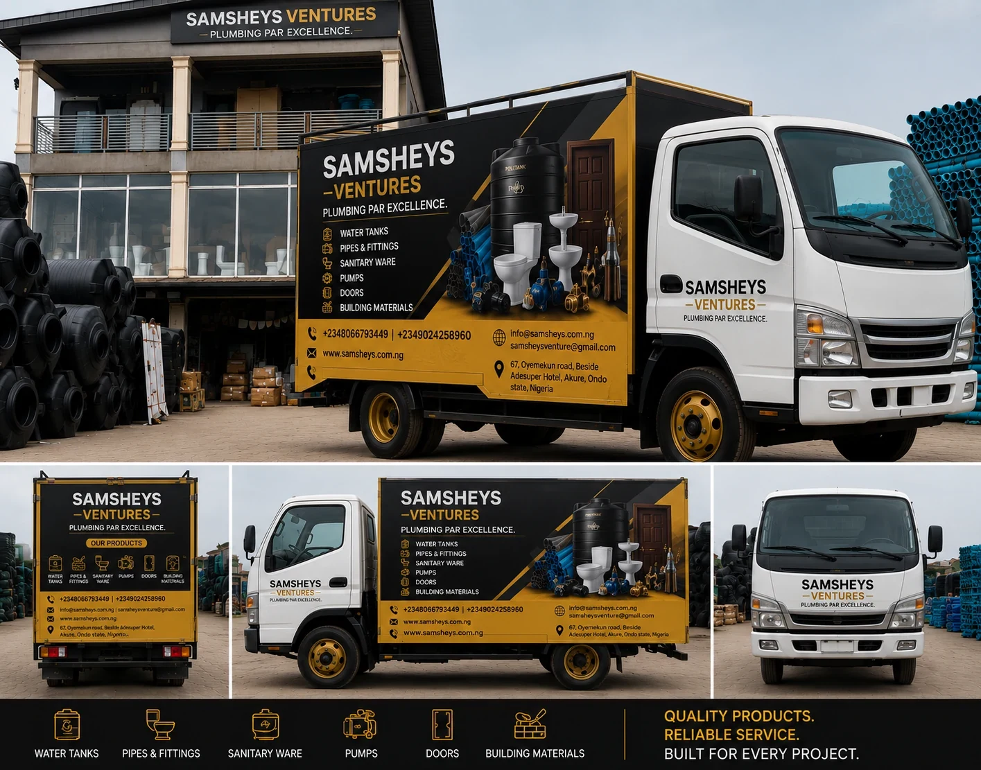 SAMSHEYS VENTURES branded delivery vehicle